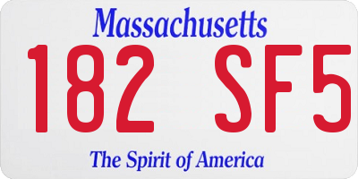 MA license plate 182SF5