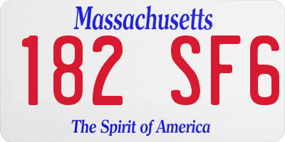 MA license plate 182SF6