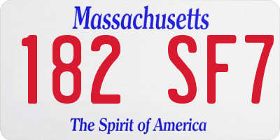 MA license plate 182SF7