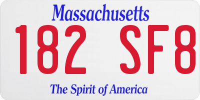 MA license plate 182SF8