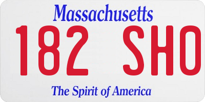 MA license plate 182SH0