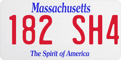 MA license plate 182SH4