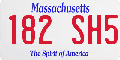 MA license plate 182SH5