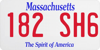 MA license plate 182SH6