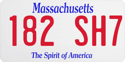 MA license plate 182SH7