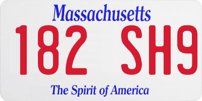 MA license plate 182SH9