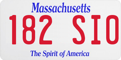 MA license plate 182SI0