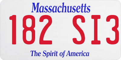 MA license plate 182SI3