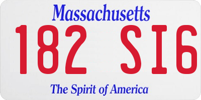 MA license plate 182SI6