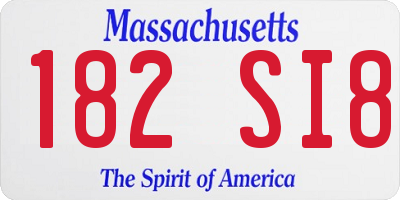 MA license plate 182SI8