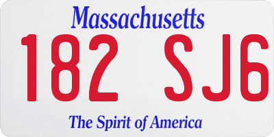 MA license plate 182SJ6