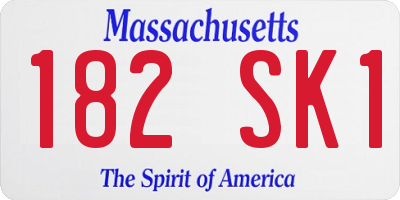 MA license plate 182SK1