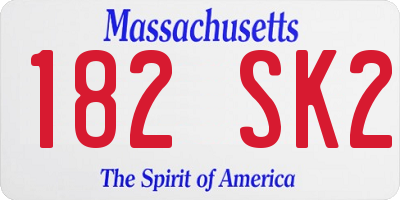 MA license plate 182SK2