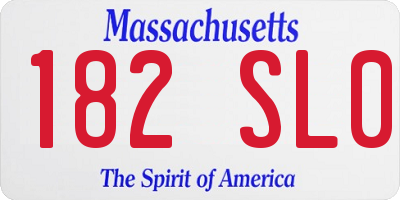 MA license plate 182SL0