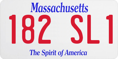 MA license plate 182SL1