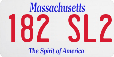 MA license plate 182SL2