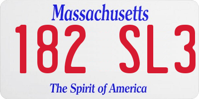 MA license plate 182SL3