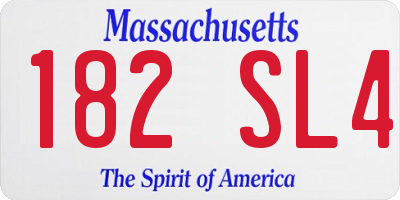 MA license plate 182SL4