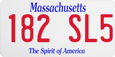 MA license plate 182SL5