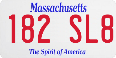 MA license plate 182SL8