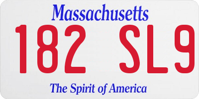 MA license plate 182SL9