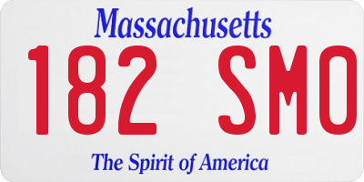 MA license plate 182SM0