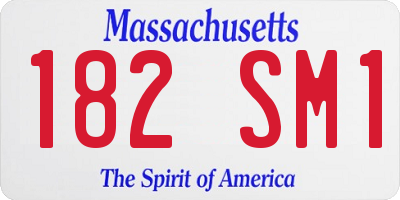 MA license plate 182SM1