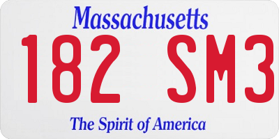 MA license plate 182SM3