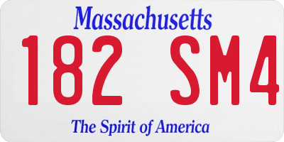 MA license plate 182SM4