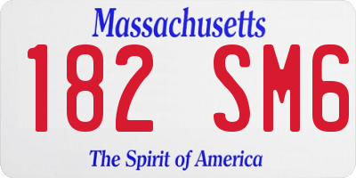 MA license plate 182SM6