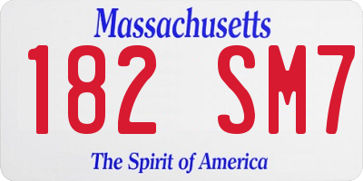 MA license plate 182SM7