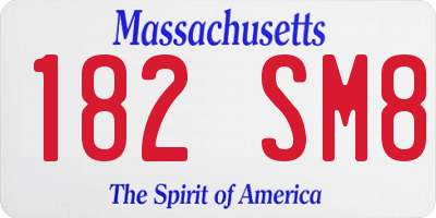 MA license plate 182SM8