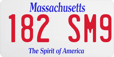 MA license plate 182SM9