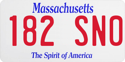 MA license plate 182SN0