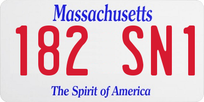 MA license plate 182SN1