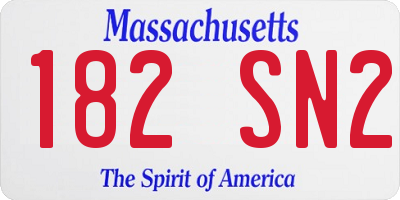 MA license plate 182SN2