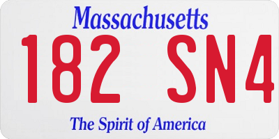 MA license plate 182SN4