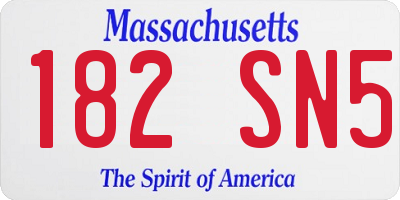 MA license plate 182SN5