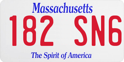 MA license plate 182SN6