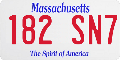 MA license plate 182SN7