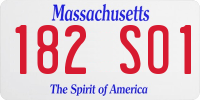 MA license plate 182SO1
