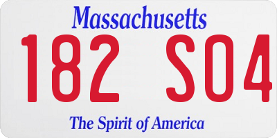 MA license plate 182SO4