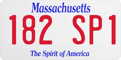 MA license plate 182SP1