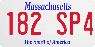 MA license plate 182SP4