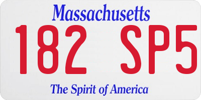 MA license plate 182SP5