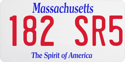 MA license plate 182SR5