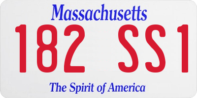 MA license plate 182SS1