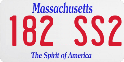 MA license plate 182SS2