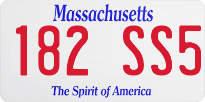 MA license plate 182SS5