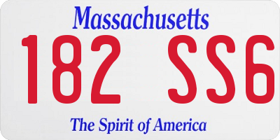MA license plate 182SS6